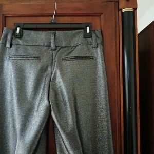 Alice + Olivia Metallic Silver Wide Leg Pants